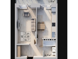 Продается Студия ЖК Олимп , 43.1  м&sup2;, 14031000 рублей