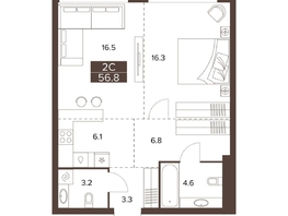 Продается 2-комнатная квартира ЖК Сахаров Парк, 56.8  м&sup2;, 21816908 рублей