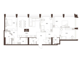 Продается 4-комнатная квартира ЖК Сахаров Парк, 168.1  м&sup2;, 75580323 рублей