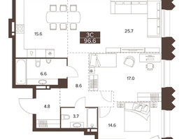 Продается 3-комнатная квартира ЖК Сахаров Парк, 96.6  м&sup2;, 35471998 рублей