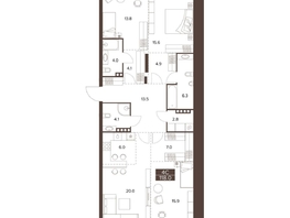 Продается 4-комнатная квартира ЖК Сахаров Парк, 118.2  м&sup2;, 41277248 рублей