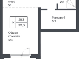 Продается 1-комнатная квартира ЖК Подсолнухи, 30  м&sup2;, 4500000 рублей