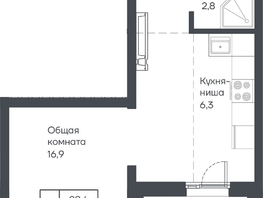 Продается 1-комнатная квартира ЖК Подсолнухи, 30.1  м&sup2;, 4876200 рублей