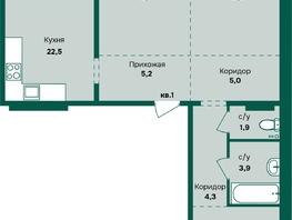 Продается 3-комнатная квартира ЖК Камчатка, корпус 4, 83.1  м&sup2;, 9800000 рублей