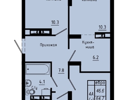 Продается 4-комнатная квартира ЖК Зеленые кварталы, 3 оч, корпус 4, 70.7  м², 9544500 рублей