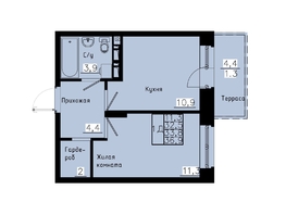 Продается 1-комнатная квартира ЖК Зеленые кварталы, 4 очередь, 33.8 м², 6422000 рублей
