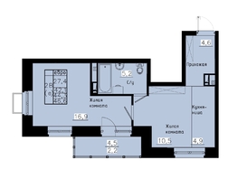 Продается 2-комнатная квартира ЖК Зеленые кварталы, 4 очередь, 44.3 м², 6423500 рублей