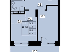 Продается 1-комнатная квартира ЖК Зеленые кварталы, 4 очередь, 36.8  м&sup2;, 5630400 рублей