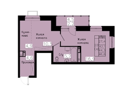 Продается 2-комнатная квартира ЖК Зеленые кварталы, 4 очередь, 44.3  м&sup2;, 6777900 рублей