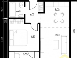 Продается 2-комнатная квартира ZATON (ЗАТОН), б/с 1, 44.93 м², 3942000 рублей