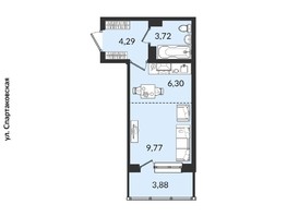 Продается 1-комнатная квартира ЖК Источник, дом 2, 27.96  м², 5400589 рублей