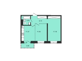Продается 2-комнатная квартира ЖК Новые кварталы, дом 2, 53.6  м², 5186000 рублей