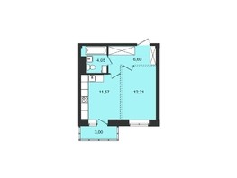 Продается 1-комнатная квартира ЖК Новые кварталы, дом 2, 37.43  м², 4107400 рублей
