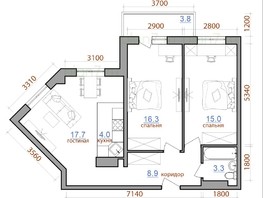 Продается 3-комнатная квартира ЖК Первый Ленинский квартал, дом 2, 69.5  м², 7123750 рублей