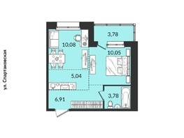 Продается 2-комнатная квартира ЖК Источник, дом 2, 39.64  м², 6494569 рублей