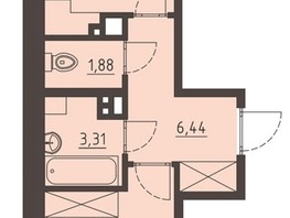 Продается 1-комнатная квартира ЖК Очаг, блок-секция 8, 41.44  м², 6800000 рублей