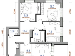 Продается 4-комнатная квартира ЖК Первый Ленинский квартал, дом 1, 63.6  м², 6752000 рублей