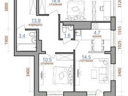 Продается 3-комнатная квартира ЖК Первый Ленинский квартал, дом 2, 71.8  м², 7574900 рублей