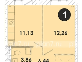 Продается 1-комнатная квартира ЖК Лето, дом 1, 34.4  м², 4751355 рублей