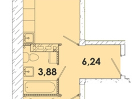 Продается 1-комнатная квартира ЖК Лето, дом 2, 45.9  м², 5714550 рублей