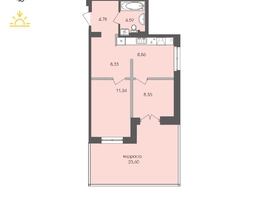 Продается 1-комнатная квартира ЖК Автограф, 69.85  м², 10022016 рублей