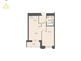 Продается 1-комнатная квартира ЖК Автограф, 40.02 м², 7764066 рублей
