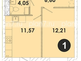 Продается 1-комнатная квартира ЖК Лето, дом 1, 35.4  м², 4622605 рублей