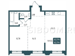 Продается 2-комнатная квартира ЖК Бродский, 1-я очередь, 62.94  м², 12954770 рублей