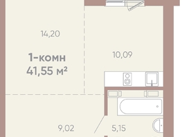 Продается 1-комнатная квартира ЖК Новые горизонты на Советской, д 1, 41.55  м²