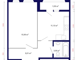 Продается 1-комнатная квартира ЖК Юго-Западный, дом 17, 41.31 м², 6528000 рублей