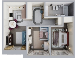 Продается 3-комнатная квартира ЖК Стрижи Сити, блок-секции 8,9, 59.8  м², 11063000 рублей