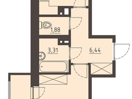 Продается 1-комнатная квартира ЖК Очаг, блок-секция 7, 41.8  м², 7600000 рублей