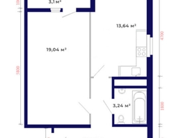 Продается 1-комнатная квартира ЖК Юго-Западный, дом 17, 49.47 м², 6239000 рублей