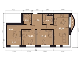 Продается 4-комнатная квартира ЖК RIVERANG (РиверАнг), 79.8 м², 17438105 рублей