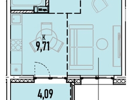 Продается 1-комнатная квартира ЖК Аквамарин, дом 1, 38.28 м², 8421600 рублей