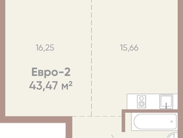 Продается 1-комнатная квартира ЖК Новые горизонты на Советской, д 1, 43.47 м², 7100000 рублей