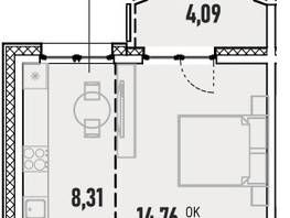 Продается 1-комнатная квартира ЖК Аквамарин, дом 1, 40.63 м², 8369780 рублей