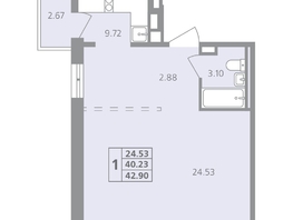 Продается 1-комнатная квартира ЖК Радужный мкр, дом 11-3, 42.9  м², 6649500 рублей