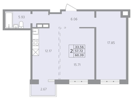 Продается 2-комнатная квартира ЖК Радужный мкр, дом 11-3, 60.39 м², 8756550 рублей
