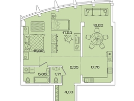 Продается 2-комнатная квартира ЖК Звезды, дом 1, 80.24  м², 26997160 рублей