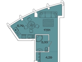 Продается 1-комнатная квартира ЖК Звезды, дом 3, 30.92  м², 12102088 рублей
