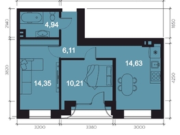 Продается 2-комнатная квартира ЖК RIVERANG (РиверАнг), 52.33  м², 13700000 рублей
