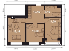 Продается 2-комнатная квартира ЖК RIVERANG (РиверАнг), 57.04 м², 16794527 рублей