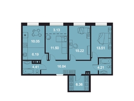 Продается 4-комнатная квартира ЖК RIVERANG (РиверАнг), 90.62 м², 17186165 рублей