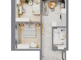 Продается 2-комнатная квартира ЖК Стрижи Сити, блок-секции 6,7, 51.89 м², 11830920 рублей