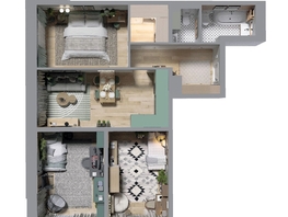 Продается 4-комнатная квартира ЖК Стрижи Сити, блок-секции 6,7, 81.7  м², 14297500 рублей