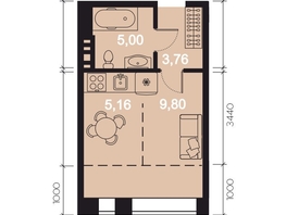 Продается 1-комнатная квартира ЖК RIVERANG (РиверАнг), 28.07  м², 10318195 рублей