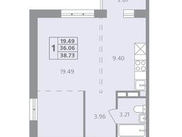Продается 1-комнатная квартира ЖК Радужный мкр, дом 11-4, 38.73  м², 5809500 рублей