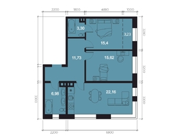 Продается 3-комнатная квартира ЖК RIVERANG (РиверАнг), 75.19  м², 20063384 рублей