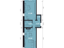 Продается 2-комнатная квартира ЖК RIVERANG (РиверАнг), 64.08  м², 17229690 рублей